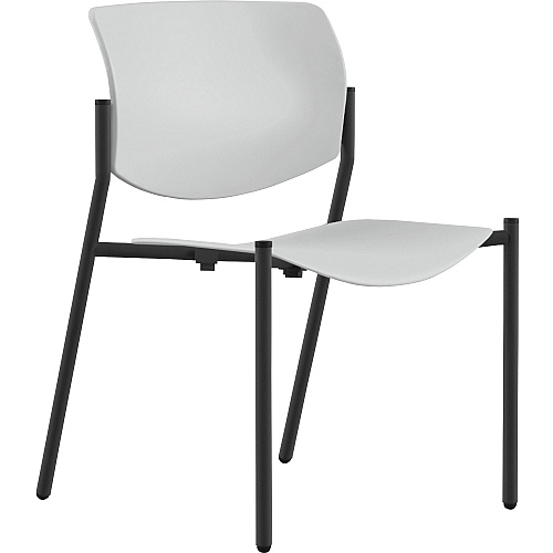 9 to 5 Seating Shuttle Armless Stack Chair with Glides White Seat Color - Plastic Seat Material - White Back Color - Plastic Back Material - Powder Coated, Black Frame Color - Four-legged Base - 1 Each (1210A00BFP05)