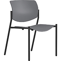 9 to 5 Seating Shuttle Armless Stack Chair with Glides Dove Gray Seat Color - Plastic Seat Material - Dove Gray Back Color - Plastic Back Material - Powder Coated, Black Frame Color - Four-legged Base - 1 Each (1210A00BFP14)