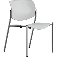 9 to 5 Seating Shuttle Armless Stack Chair with Glides White Seat Color - Plastic Seat Material - White Back Color - Plastic Back Material - Powder Coated, Silver Frame Color - Four-legged Base - 1 Each (1210A00SFP05)
