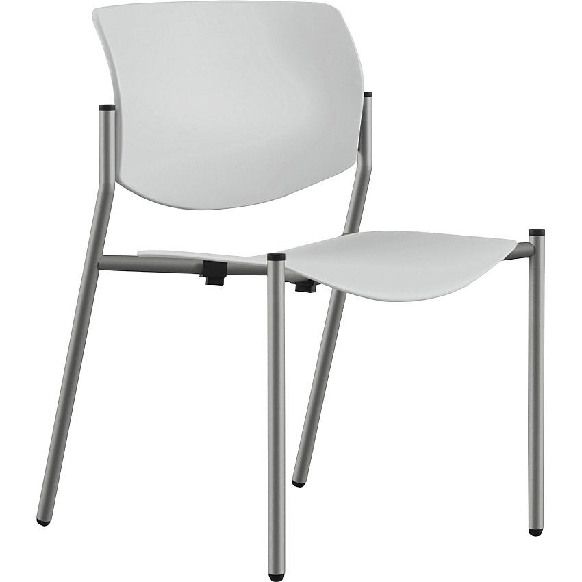 9 to 5 Seating Shuttle Armless Stack Chair with Glides White Seat Color - Plastic Seat Material - White Back Color - Plastic Back Material - Powder Coated, Silver Frame Color - Four-legged Base - 1 Each (1210A00SFP05)