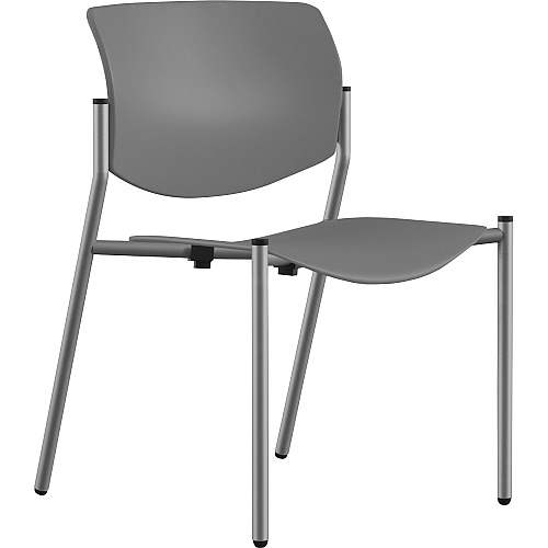 9 to 5 Seating Shuttle Armless Stack Chair with Glides Dove Gray Seat Color - Plastic Seat Material - Dove Gray Back Color - Plastic Back Material - Powder Coated, Silver Frame Color - Four-legged Base - 1 Each (1210A00SFP14)