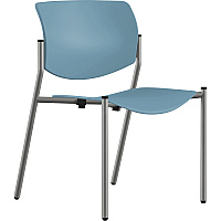 9 to 5 Seating Shuttle Armless Stack Chair with Glides Blue Seat Color - Plastic Seat Material - Blue Back Color - Plastic Back Material - Powder Coated, Silver Frame Color - Four-legged Base - 1 Each (1210A00SFP16)