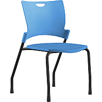 9 to 5 Seating Bella Plastic Seat Stack Chair Blue Seat Color - Thermoplastic Seat Material - Blue Back Color - Thermoplastic Back Material - Black Frame Color - Four-legged Base - 1 Each (1310A00BFP16)