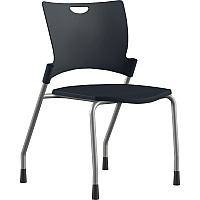 9 to 5 Seating Bella Plastic Seat Stack Chair Black Seat Color - Thermoplastic Seat Material - Black Back Color - Thermoplastic Back Material - Silver Frame Color - Four-legged Base - 1 Each (1310A00SFP01)