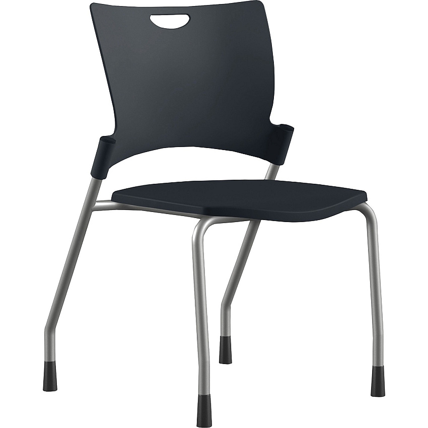 9 to 5 Seating Bella Plastic Seat Stack Chair Black Seat Color - Thermoplastic Seat Material - Black Back Color - Thermoplastic Back Material - Silver Frame Color - Four-legged Base - 1 Each (1310A00SFP01)