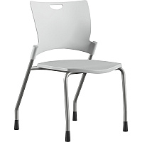 9 to 5 Seating Bella Plastic Seat Stack Chair White Seat Color - Thermoplastic Seat Material - White Back Color - Thermoplastic Back Material - Silver Frame Color - Four-legged Base - 1 Each (1310A00SFP05)