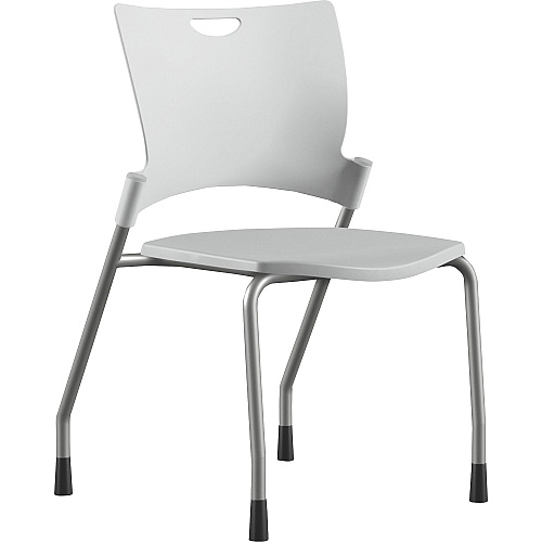 9 to 5 Seating Bella Plastic Seat Stack Chair White Seat Color - Thermoplastic Seat Material - White Back Color - Thermoplastic Back Material - Silver Frame Color - Four-legged Base - 1 Each (1310A00SFP05)