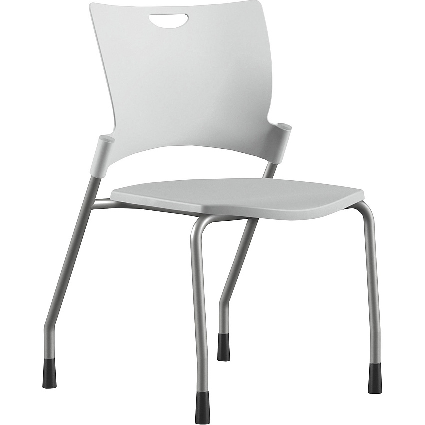 9 to 5 Seating Bella Plastic Seat Stack Chair White Seat Color - Thermoplastic Seat Material - White Back Color - Thermoplastic Back Material - Silver Frame Color - Four-legged Base - 1 Each (1310A00SFP05)