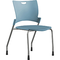 9 to 5 Seating Bella Plastic Seat Stack Chair Blue Seat Color - Thermoplastic Seat Material - Blue Back Color - Thermoplastic Back Material - Silver Frame Color - Four-legged Base - 1 Each (1310A00SFP16)