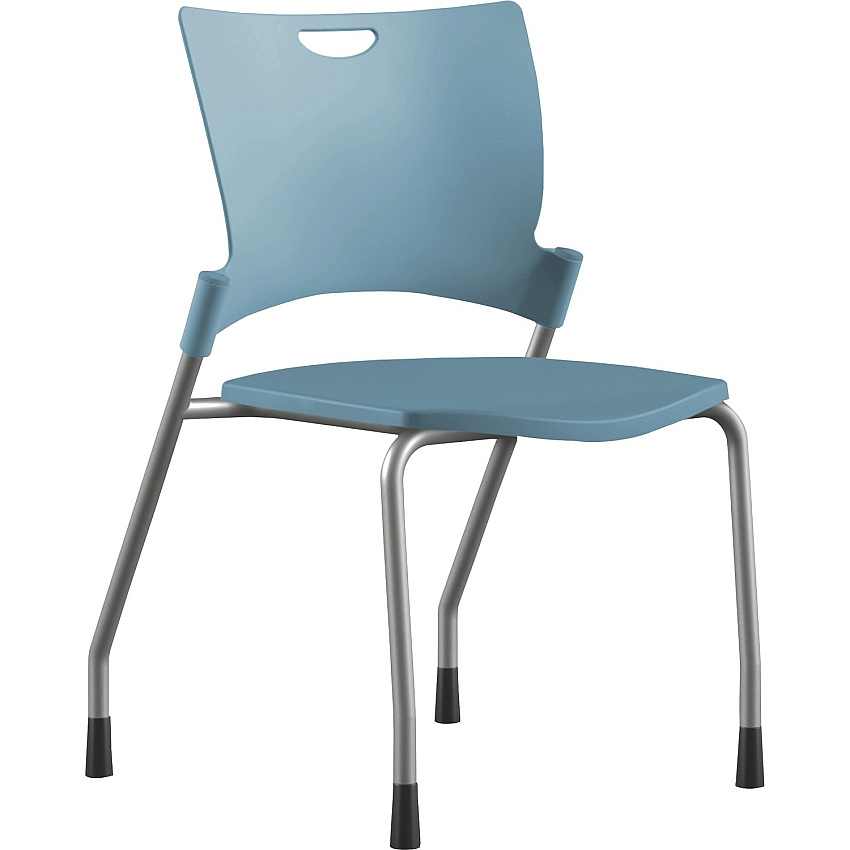 9 to 5 Seating Bella Plastic Seat Stack Chair Blue Seat Color - Thermoplastic Seat Material - Blue Back Color - Thermoplastic Back Material - Silver Frame Color - Four-legged Base - 1 Each (1310A00SFP16)
