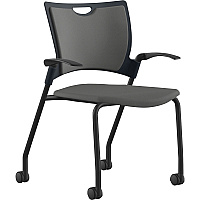 9 to 5 Seating Bella Fabric Seat Mobile Stack Chair Dove Seat Color - Fabric, Foam, Plastic Seat Material - Dove Gray Back Color - Fabric, Plastic, Foam Back Material - Powder Coated, Black Frame Color - Four-legged Base - 1 Each (1315A12BFDO)