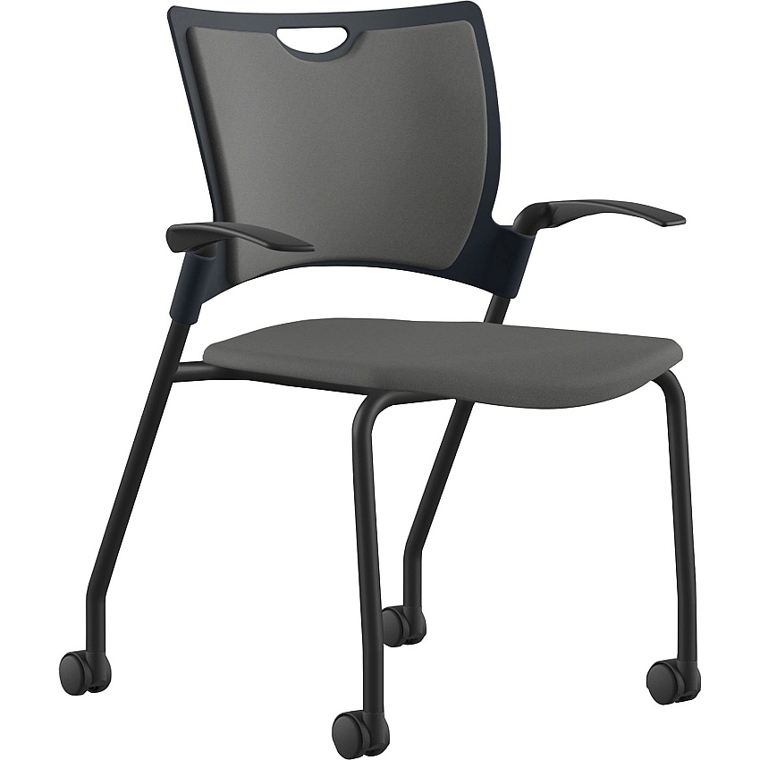 9 to 5 Seating Bella Fabric Seat Mobile Stack Chair Dove Seat Color - Fabric, Foam, Plastic Seat Material - Dove Gray Back Color - Fabric, Plastic, Foam Back Material - Powder Coated, Black Frame Color - Four-legged Base - 1 Each (1315A12BFDO)