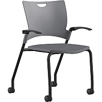 9 to 5 Seating Bella Fixed Arms Mobile Stack Chair Dove Seat Color - Thermoplastic Seat Material - Dove Gray Back Color - Thermoplastic Back Material - Powder Coated, Black Frame Color - Four-legged Base - 1 Each (1315A12BFP14)