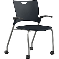 9 to 5 Seating Bella Fixed Arms Mobile Stack Chair Black Seat Color - Thermoplastic Seat Material - Black Back Color - Thermoplastic Back Material - Powder Coated, Silver Frame Color - Four-legged Base - 1 Each (1315A12SFP01)