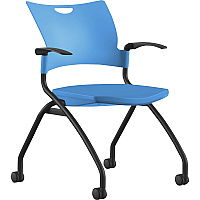 9 to 5 Seating Bella Fixed Arms Mobile Nesting Chair Blue Seat Color - Thermoplastic Seat Material - Blue Back Color - Thermoplastic Back Material - Black, Powder Coated Frame Color - Four-legged Base - 1 Each (1320A12BFP16)