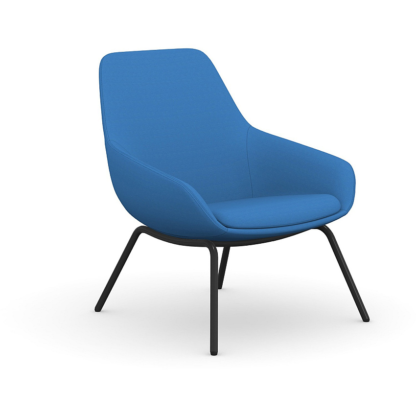 9 to 5 Seating 4-leg Lilly Lounge Chair Blue Seat Color - Fabric, Foam Seat Material - Blue Back Color - Fabric, Foam Back Material - Black Frame Color - Four-legged Base - 1 Each (9101LGBFBU)