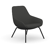 9 to 5 Seating 4-leg Lilly Lounge Chair Gray Seat Color - Fabric, Foam Seat Material - Gray Back Color - Fabric, Foam Back Material - Black Frame Color - Four-legged Base - 1 Each (9101LGBFDO)