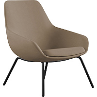 9 to 5 Seating 4-leg Lilly Lounge Chair Latte Seat Color - Fabric, Foam Seat Material - Latte Back Color - Fabric, Foam Back Material - Black Frame Color - Four-legged Base - 1 Each (9101LGBFLA)