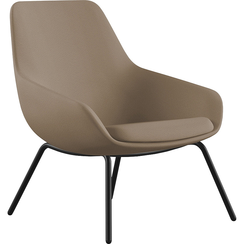 9 to 5 Seating 4-leg Lilly Lounge Chair Latte Seat Color - Fabric, Foam Seat Material - Latte Back Color - Fabric, Foam Back Material - Black Frame Color - Four-legged Base - 1 Each (9101LGBFLA)