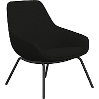9 to 5 Seating 4-leg Lilly Lounge Chair Onyx Seat Color - Fabric, Foam Seat Material - Onyx Back Color - Fabric, Foam Back Material - Black Frame Color - Four-legged Base - 1 Each (9101LGBFON)