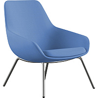9 to 5 Seating 4-leg Lilly Lounge Chair Blue Seat Color - Fabric, Foam Seat Material - Blue Back Color - Fabric, Foam Back Material - Silver Frame Color - Four-legged Base - 1 Each (9101LGSFBU)