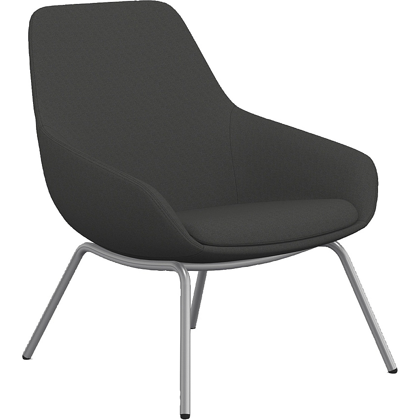 9 to 5 Seating 4-leg Lilly Lounge Chair Gray Seat Color - Fabric, Foam Seat Material - Gray Back Color - Fabric, Foam Back Material - Silver Frame Color - Four-legged Base - 1 Each (9101LGSFDO)