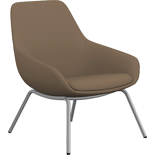 9 to 5 Seating 4-leg Lilly Lounge Chair Latte Seat Color - Fabric, Foam Seat Material - Latte Back Color - Fabric, Foam Back Material - Silver Frame Color - Four-legged Base - 1 Each (9101LGSFLA)