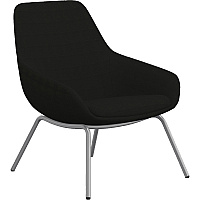 9 to 5 Seating 4-leg Lilly Lounge Chair Onyx Seat Color - Fabric, Foam Seat Material - Onyx Back Color - Fabric, Foam Back Material - Silver Frame Color - Four-legged Base - 1 Each (9101LGSFON)