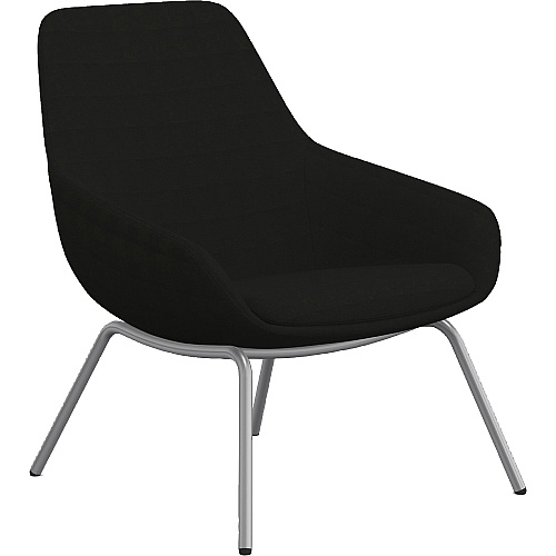 9 to 5 Seating 4-leg Lilly Lounge Chair Onyx Seat Color - Fabric, Foam Seat Material - Onyx Back Color - Fabric, Foam Back Material - Silver Frame Color - Four-legged Base - 1 Each (9101LGSFON)