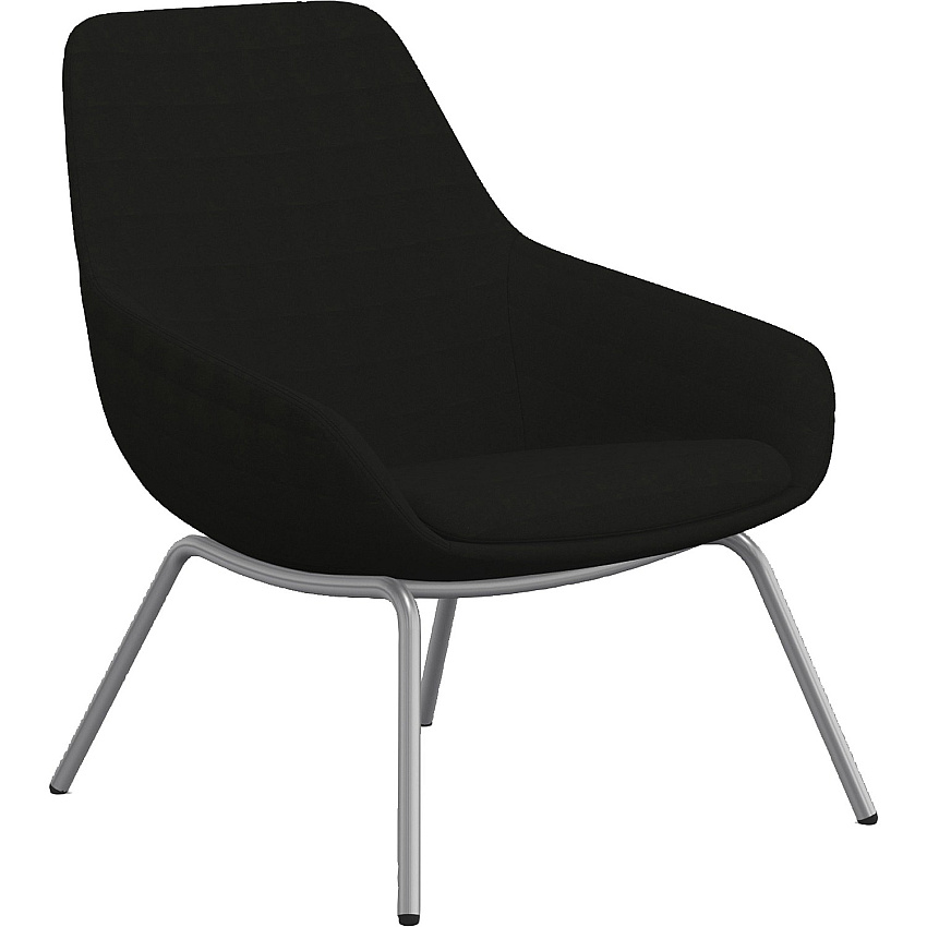 9 to 5 Seating 4-leg Lilly Lounge Chair Onyx Seat Color - Fabric, Foam Seat Material - Onyx Back Color - Fabric, Foam Back Material - Silver Frame Color - Four-legged Base - 1 Each (9101LGSFON)