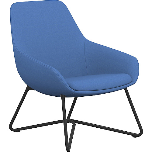 9 to 5 Seating W-shaped Base Lilly Lounge Chair Blue Seat Color - Fabric, Foam Seat Material - Blue Back Color - Fabric, Foam Back Material - Black Frame Color - W Leg Base - 1 Each (9111LGBFBU)
