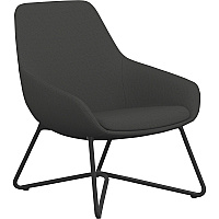 9 to 5 Seating W-shaped Base Lilly Lounge Chair Gray Seat Color - Fabric, Foam Seat Material - Gray Back Color - Fabric, Foam Back Material - Black Frame Color - W Leg Base - 1 Each (9111LGBFDO)