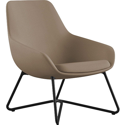 9 to 5 Seating W-shaped Base Lilly Lounge Chair Latte Seat Color - Fabric, Foam Seat Material - Latte Back Color - Fabric, Foam Back Material - Black Frame Color - W Leg Base - 1 Each (9111LGBFLA)