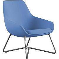 9 to 5 Seating W-shaped Base Lilly Lounge Chair Blue Seat Color - Fabric, Foam Seat Material - Blue Back Color - Fabric, Foam Back Material - Silver Frame Color - W Leg Base - 1 Each (9111LGSFBU)
