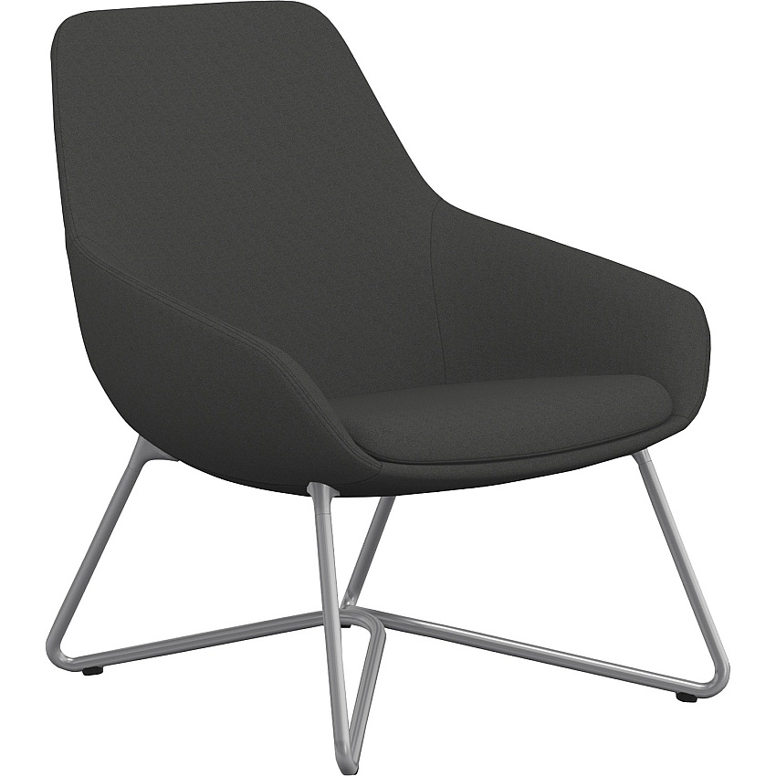 9 to 5 Seating W-shaped Base Lilly Lounge Chair Gray Seat Color - Fabric, Foam Seat Material - Gray Back Color - Fabric, Foam Back Material - Silver Frame Color - W Leg Base - 1 Each (9111LGSFDO)