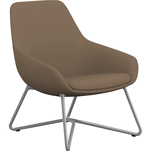 9 to 5 Seating W-shaped Base Lilly Lounge Chair Latte Seat Color - Fabric, Foam Seat Material - Latte Back Color - Fabric, Foam Back Material - Silver Frame Color - W Leg Base - 1 Each (9111LGSFLA)