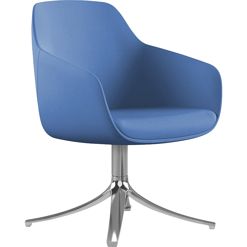 9 to 5 Seating Lilly Swivel Base Fabric Lounge Chair Blue Seat Color - Fabric, Foam Seat Material - Blue Back Color - Fabric, Foam Back Material - 1 Each (9134GTPFBU)