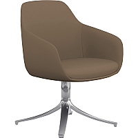 9 to 5 Seating Lilly Swivel Base Fabric Lounge Chair Latte Seat Color - Fabric, Foam Seat Material - Latte Back Color - Fabric, Foam Back Material - 1 Each (9134GTPFLA)