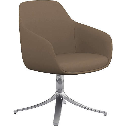9 to 5 Seating Lilly Swivel Base Fabric Lounge Chair Latte Seat Color - Fabric, Foam Seat Material - Latte Back Color - Fabric, Foam Back Material - 1 Each (9134GTPFLA)