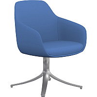 9 to 5 Seating Lilly Swivel Base Fabric Lounge Chair Blue Seat Color - Fabric, Foam Seat Material - Blue Back Color - Fabric, Foam Back Material - 1 Each (9134GTSFBU)