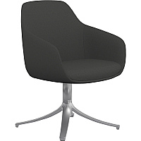 9 to 5 Seating Lilly Swivel Base Fabric Lounge Chair Gray Seat Color - Fabric, Foam Seat Material - Gray Back Color - Fabric, Foam Back Material - 1 Each (9134GTSFDO)