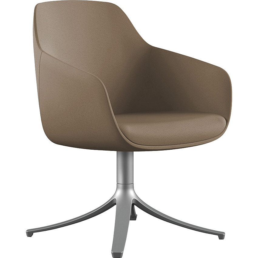9 to 5 Seating Lilly Swivel Base Fabric Lounge Chair Latte Seat Color - Fabric, Foam Seat Material - Latte Back Color - Fabric, Foam Back Material - 1 Each (9134GTSFLA)