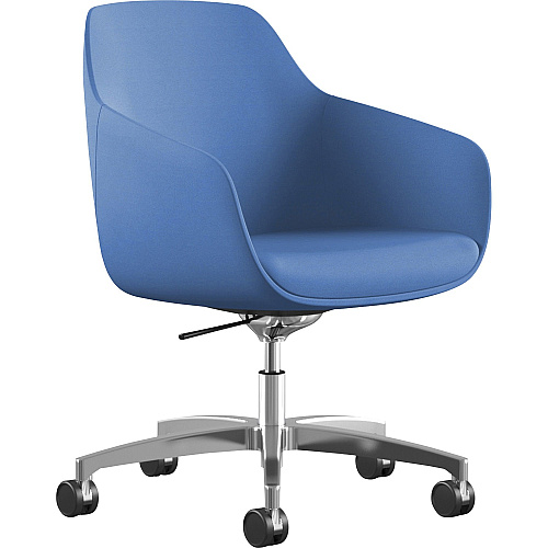 9 to 5 Seating Lilly 5-Star Base Fabric Lounge Chair Blue Seat Color - Fabric, Foam Seat Material - Blue Back Color - Fabric, Foam Back Material - 5-star Base - 1 Each (9154R2PFBU)