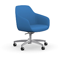 9 to 5 Seating Lilly 5-Star Base Fabric Lounge Chair Blue Seat Color - Fabric, Foam Seat Material - Blue Back Color - Fabric, Foam Back Material - 5-star Base - 1 Each (9154R2SFBU)