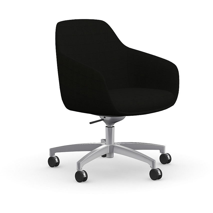 9 to 5 Seating Lilly 5-Star Base Fabric Lounge Chair Onyx Seat Color - Fabric, Foam Seat Material - Onyx Back Color - Fabric, Foam Back Material - 5-star Base - 1 Each (9154R2SFON)