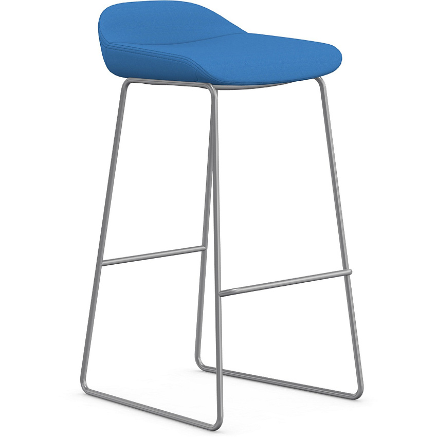 9 to 5 Seating Lilly Lounge Bar Stool Blue Seat Color - Blue Back Color - Fabric, Foam Back Material - Sled Base - 1 Each (9165STBFBU)