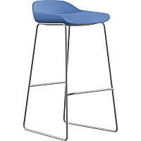 9 to 5 Seating Lilly Lounge Bar Stool Blue Seat Color - Blue Back Color - Fabric, Foam Back Material - Sled Base - 1 Each (9165STSFBU)