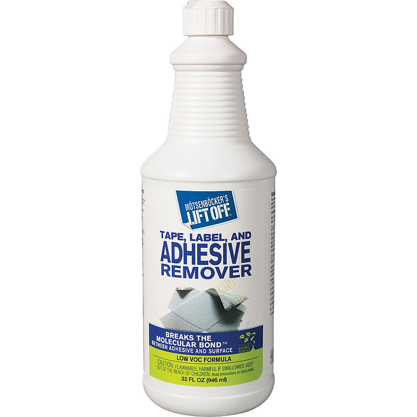 Motsenbockers Lift Off Mötsenböcker's Lift Off Tape/Label Adhesive Remover (4 1 quart - For Tape Adhesive, Label Adhesive, Grease, Oil Gum, Tar, Spray Adhesive, Sticker Adhesive, Chewing Gum, Wax, Glue, Residue Remover - White - 1 Each 0703)