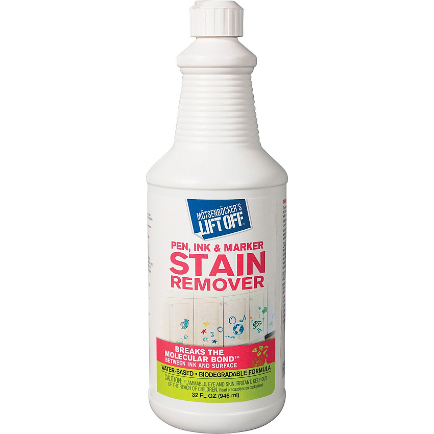 Motsenbockers Lift Off Mötsenböcker's Lift Off Pen/Ink/Marker Stain Remover (4 32 fl oz (1 quart) - Environmentally Friendly, Water Based, Color Safe - White - 1 Each 0903)