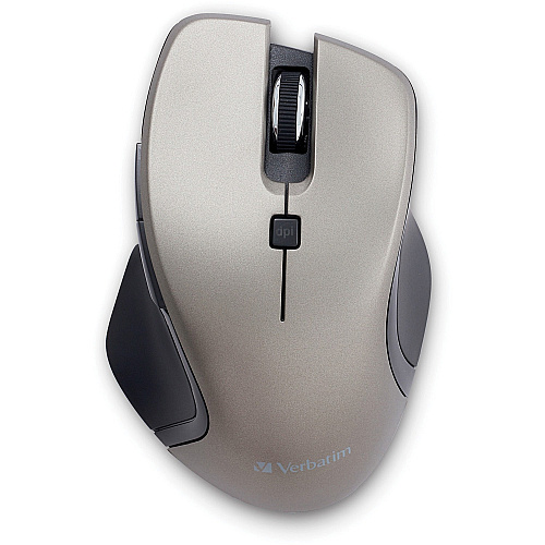 Verbatim USB-C&trade; Wireless Blue LED Mouse - Graphite Blue LED/Optical - Wireless - Radio Frequency - 2.40 GHz - Graphite - USB Type C - 1600 dpi - 6 Button(s) - 1 Each (70245)